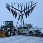 Ainger commercial snow removal equipment operating in Barrie Ontario