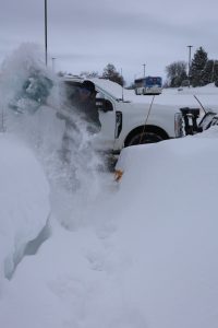 Commercial winter snow clearing at a property in Collingwood Ontario
